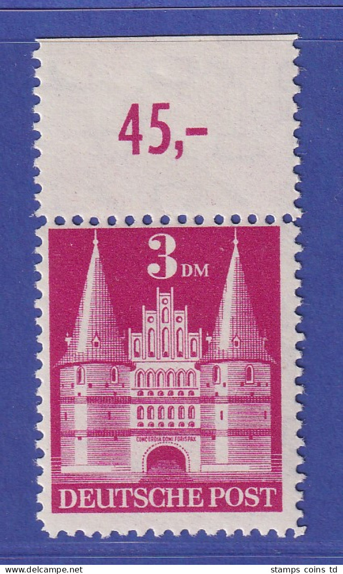 Bizone Bautenserie 3 DM Holstentor Type II Mi.-Nr. 99 II Y B Oberrandstück **  - Ungebraucht