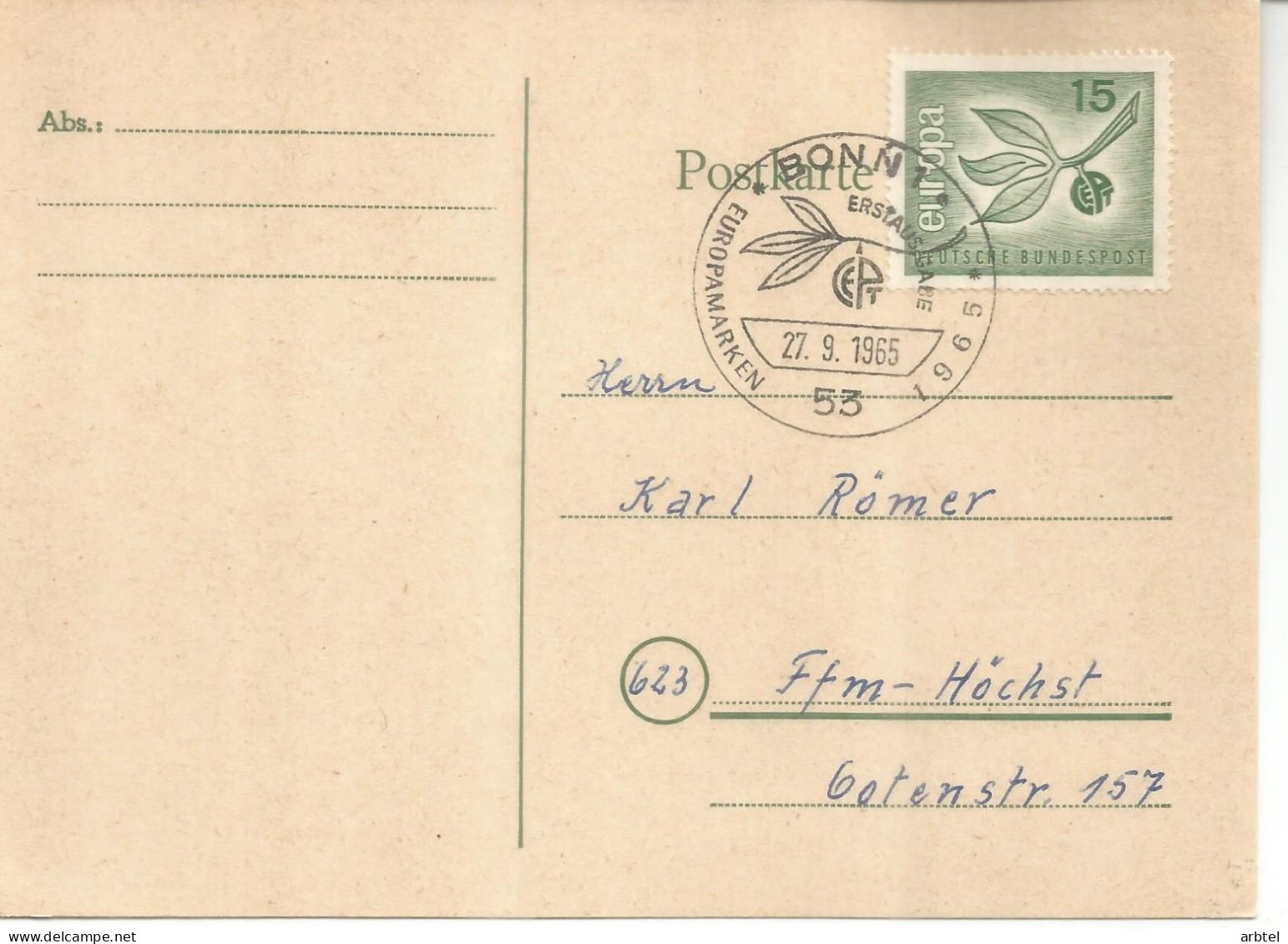 ALEMANIA FDC BONN EURPOPA CEPT 1965 - 1965