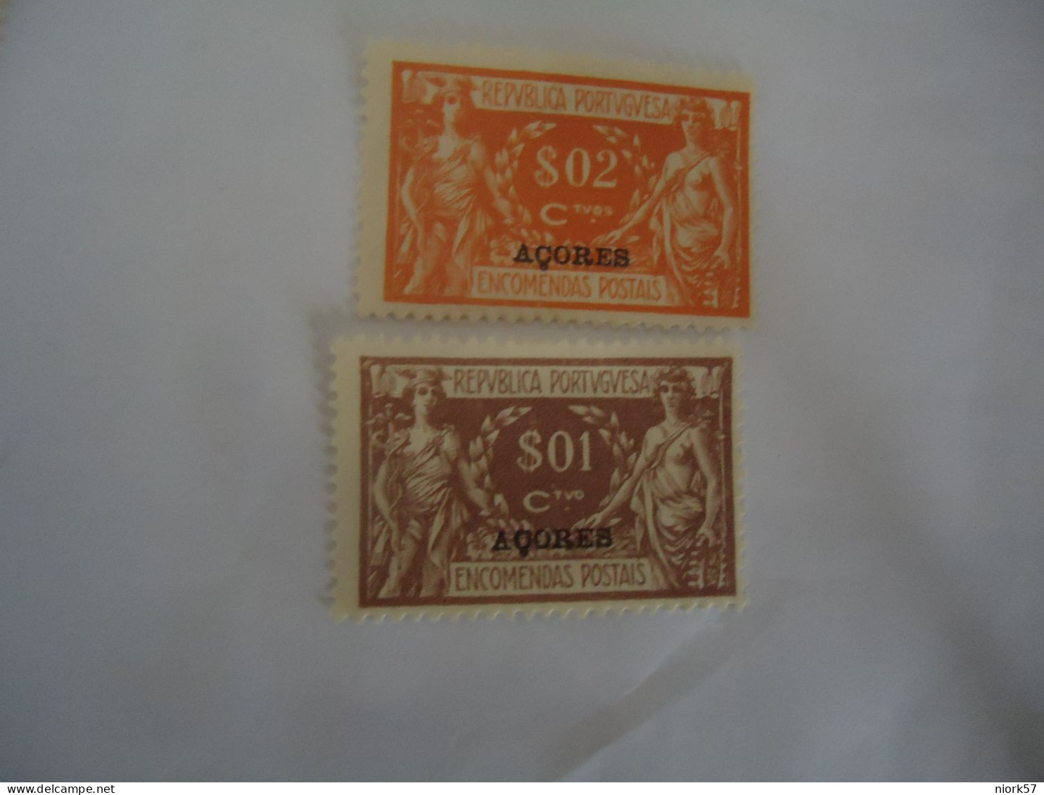 AZORES PORTUGAL  MLN  2  STAMPS OVERPRINT - Sonstige & Ohne Zuordnung