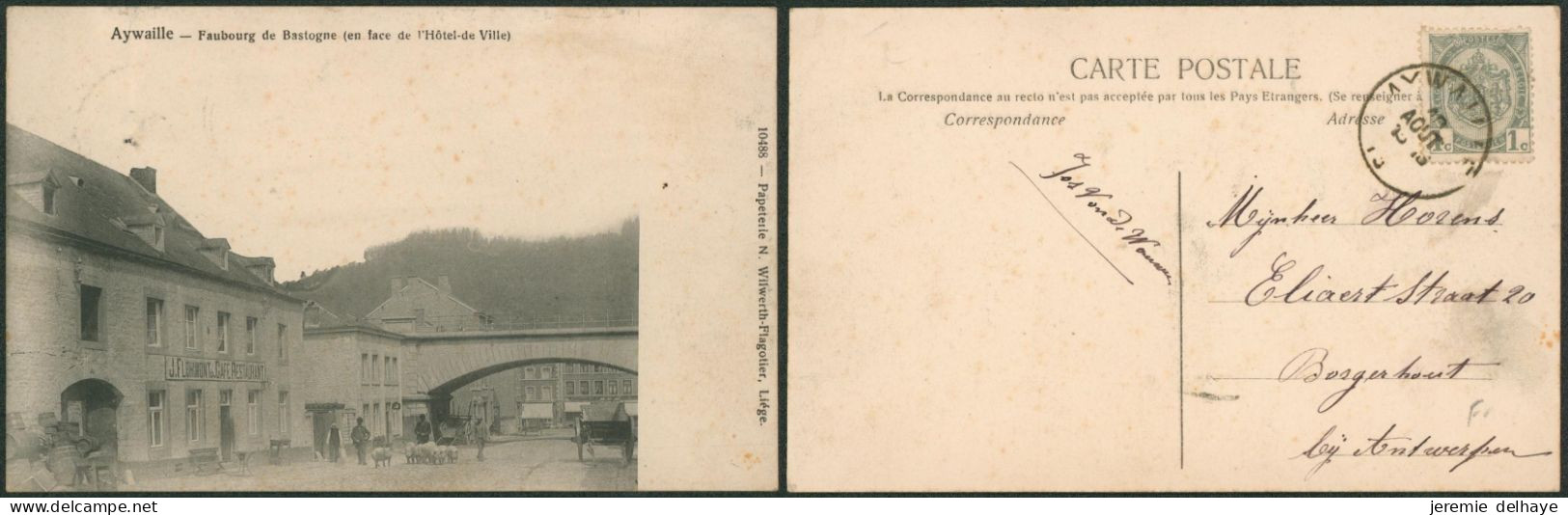 Carte Postale - Aywaille : Faubourg De Bastogne (Papeterie N. Wilwerth-Flagotier) - Aywaille