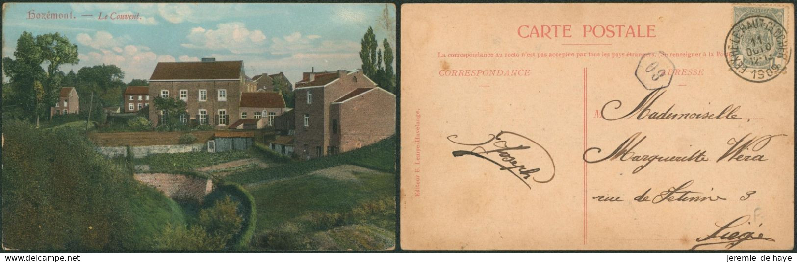 Carte Postale - Hozémont : Le Couvent (Colorisée, Edit. F. Lemye-Havelange) - Grace-Hollogne
