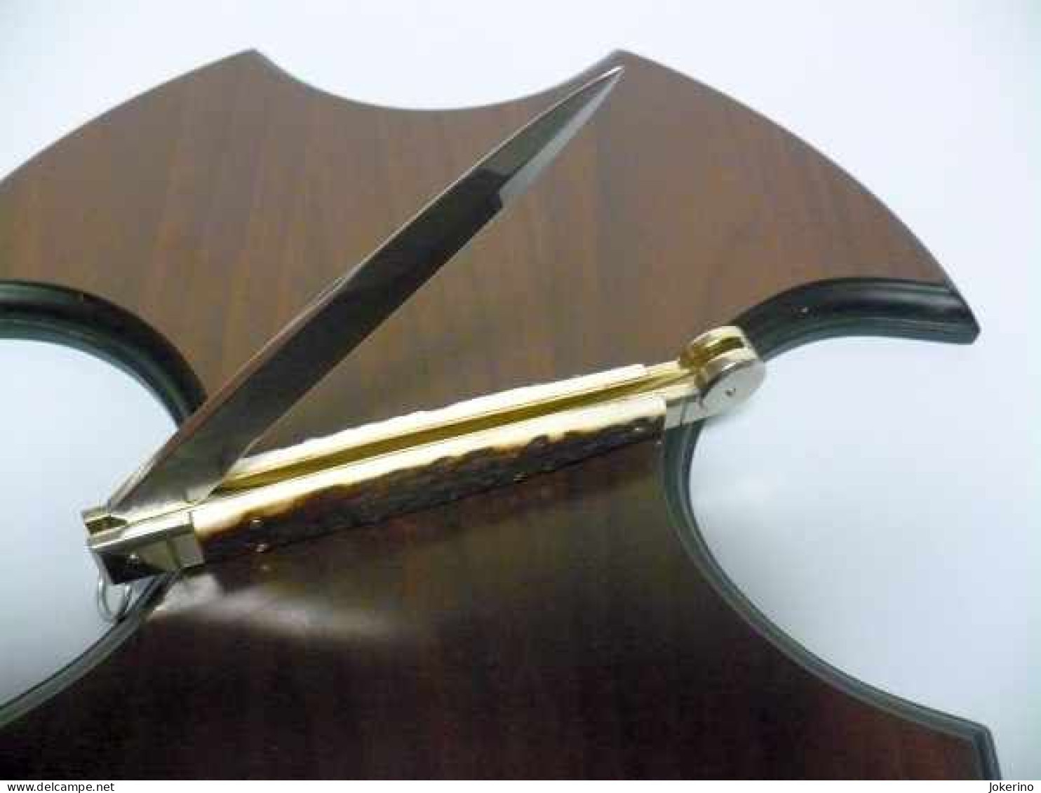 Siciliano A.G.A. Campolin - italian stiletto 30 cm - deer horn , coltello a scatto