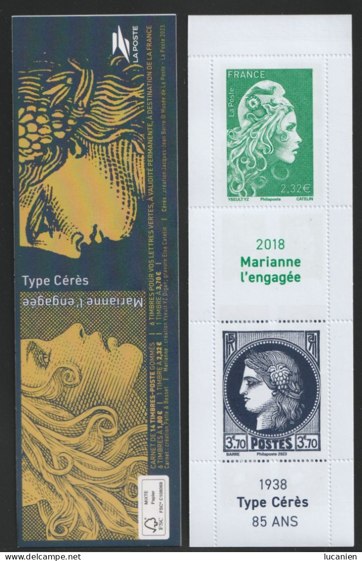 2023 Carnet   "Marianne L'Engagée"  Neuf ** Voir Descriptif - Commemoratives