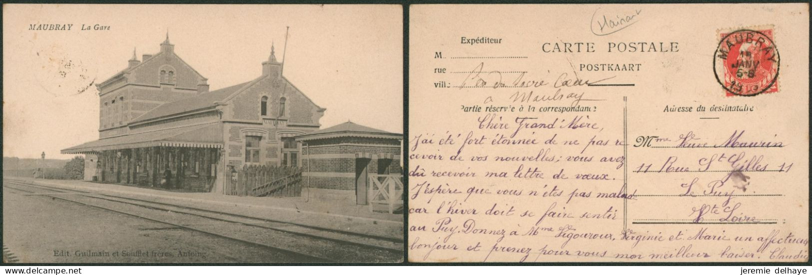 Carte Postale - Maubray : La Gare (Edit. Guilmain Et Soufflet Frères, Antoing). Très Bon état - Antoing