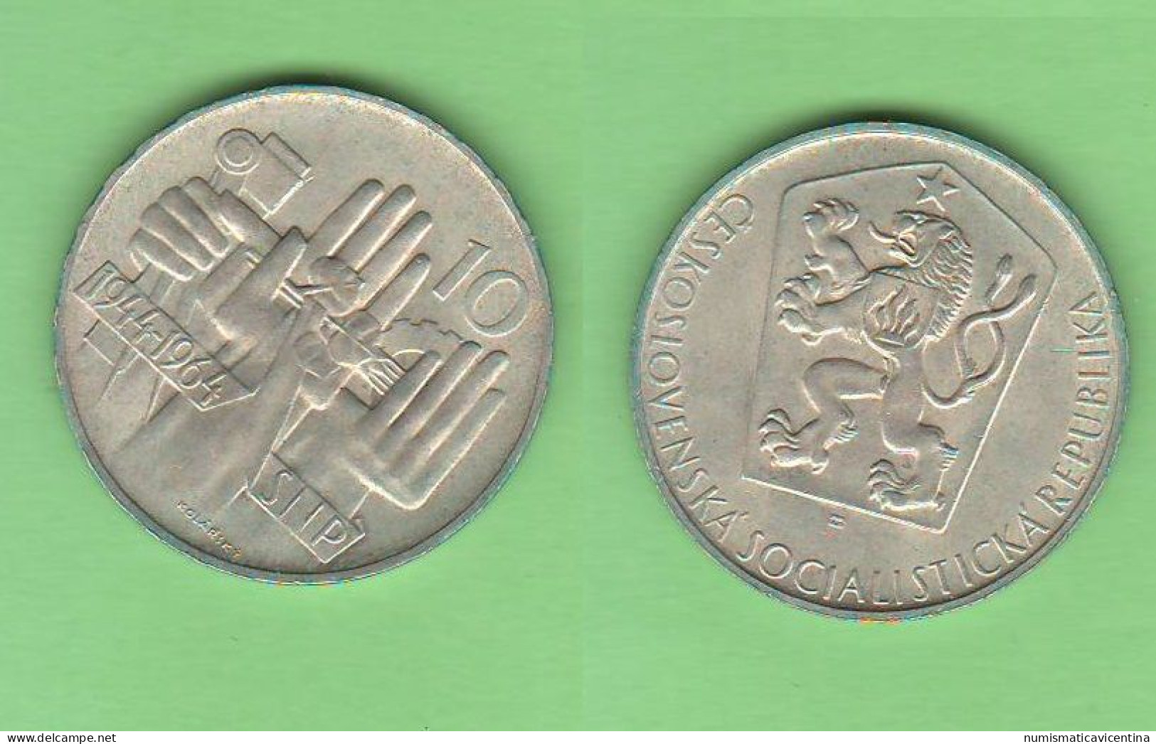 Cecoslvacchia Czechoslovakia 10 Korun 1964 Czechoslovakia Tchécoslovaquie Czechoslovacchia 10 Corone 1964  Silver Coin - Tsjechoslowakije