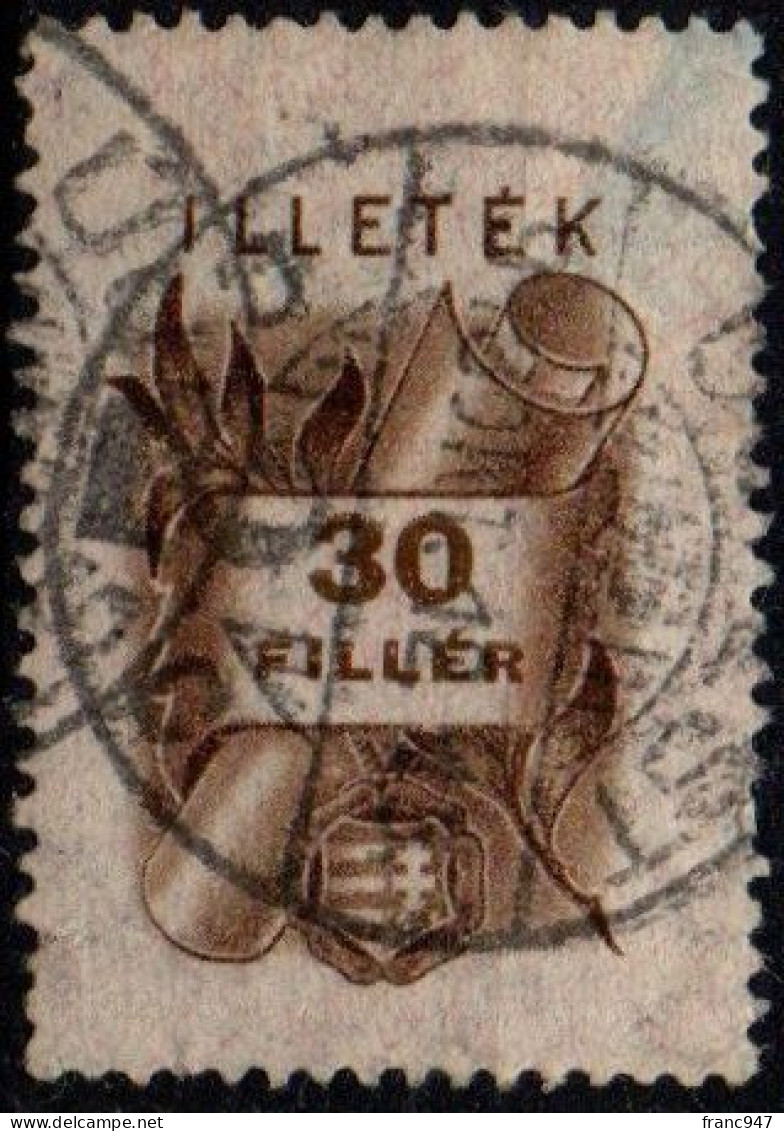 Ungheria - 1946 ILLETEK Postage Revenue 30 Filler USED - Fiscales