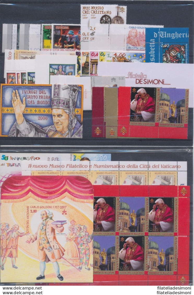 2005/2012 Vaticano, Offerta Benedetto XIV, francobolli nuovi , Annate Complete -