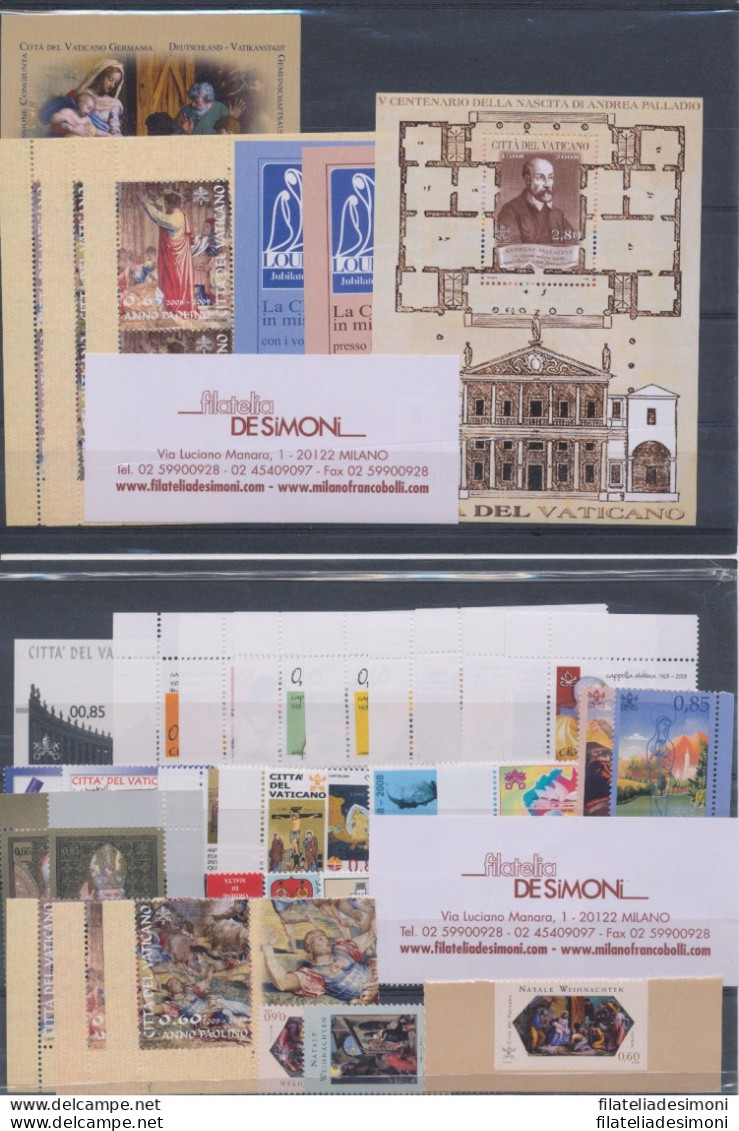 2005/2012 Vaticano, Offerta Benedetto XIV, francobolli nuovi , Annate Complete -