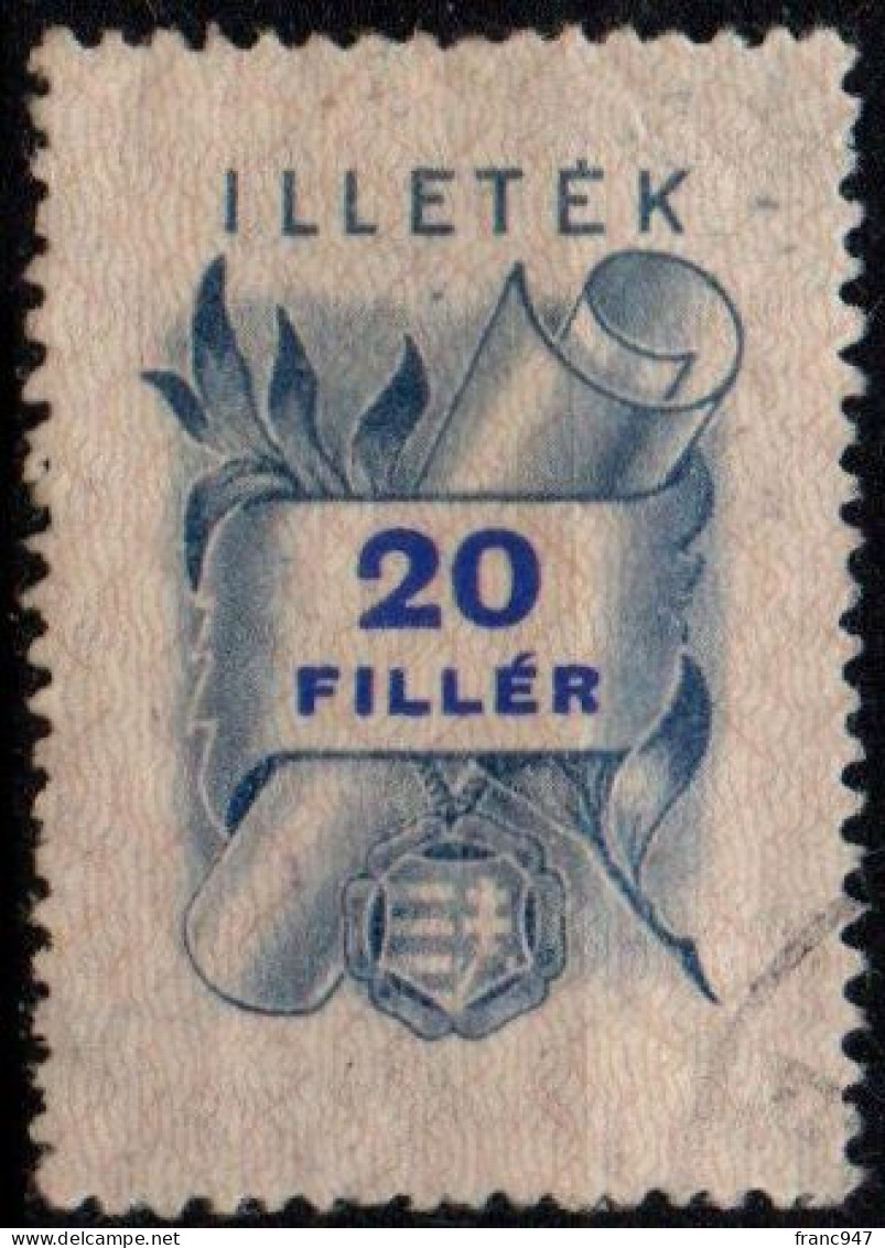 Ungheria - 1946 ILLETEK Postage Revenue 20 Filler USED - Fiscale Zegels