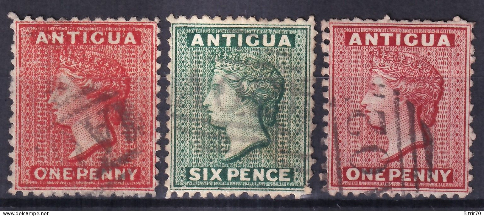 Antigua. 1873-84 Y&T. 4, 5, 13, - 1858-1960 Kolonie Van De Kroon