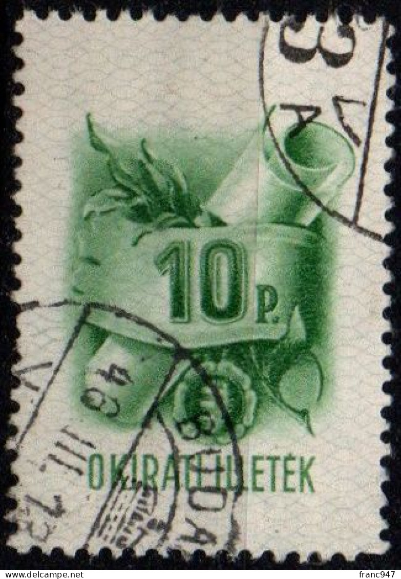 Ungheria - 1945 OKIRATI ILLETEK - Postage Revenue 10 P. USED - Fiscali