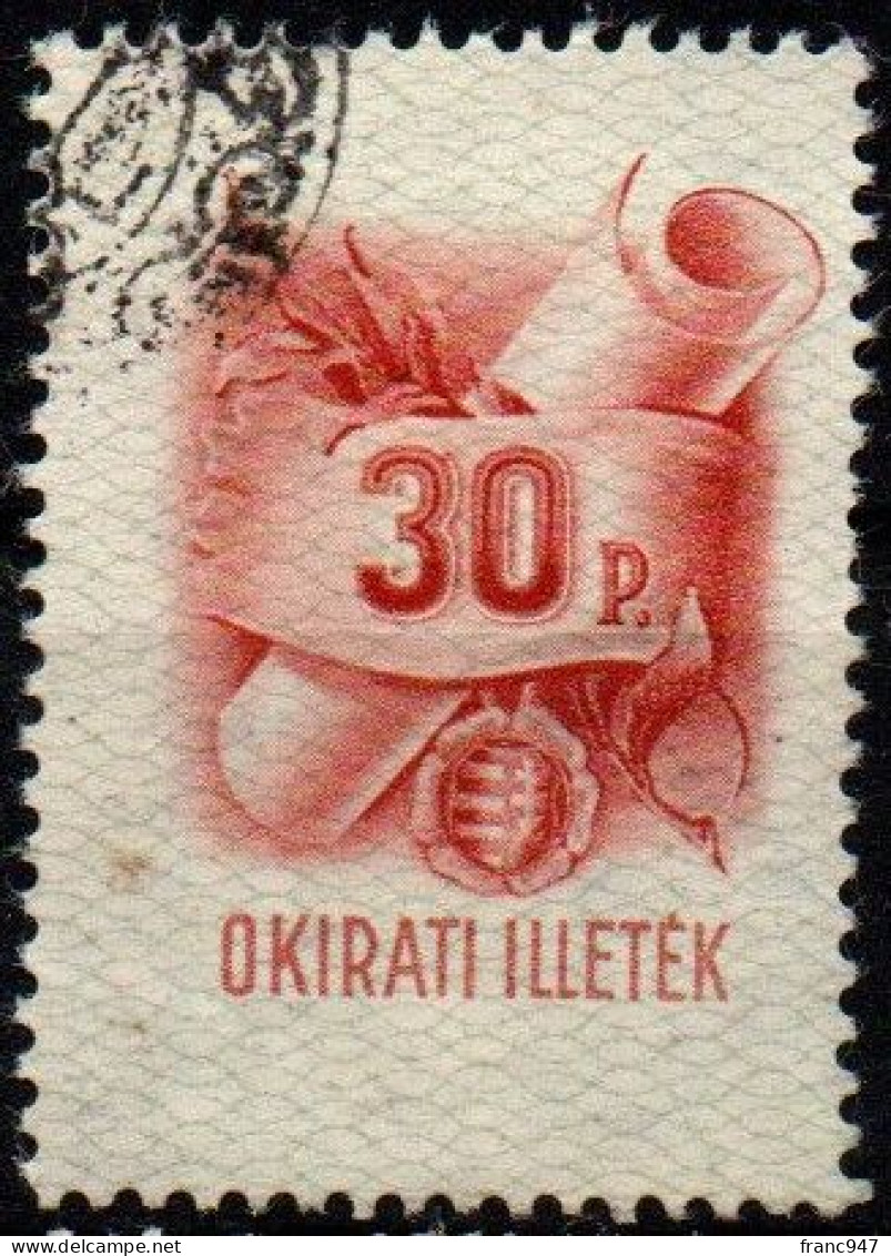 Ungheria - 1945 OKIRATI ILLETEK - Postage Revenue 30 P. USED - Fiscaux