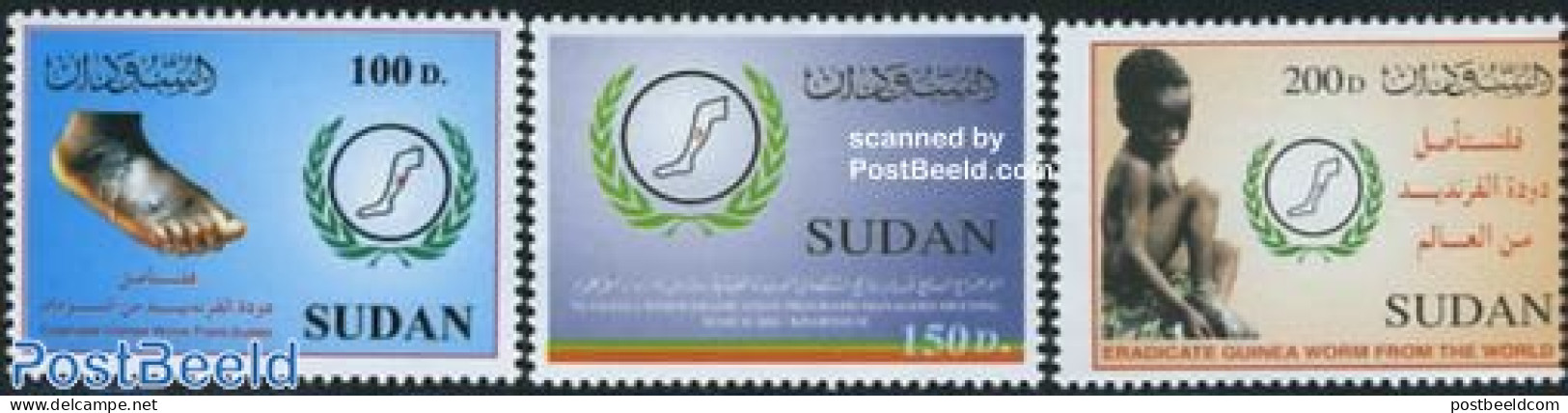 Sudan 2002 Dracunculus 3v, Mint NH, Health - Health - Sudan (1954-...)