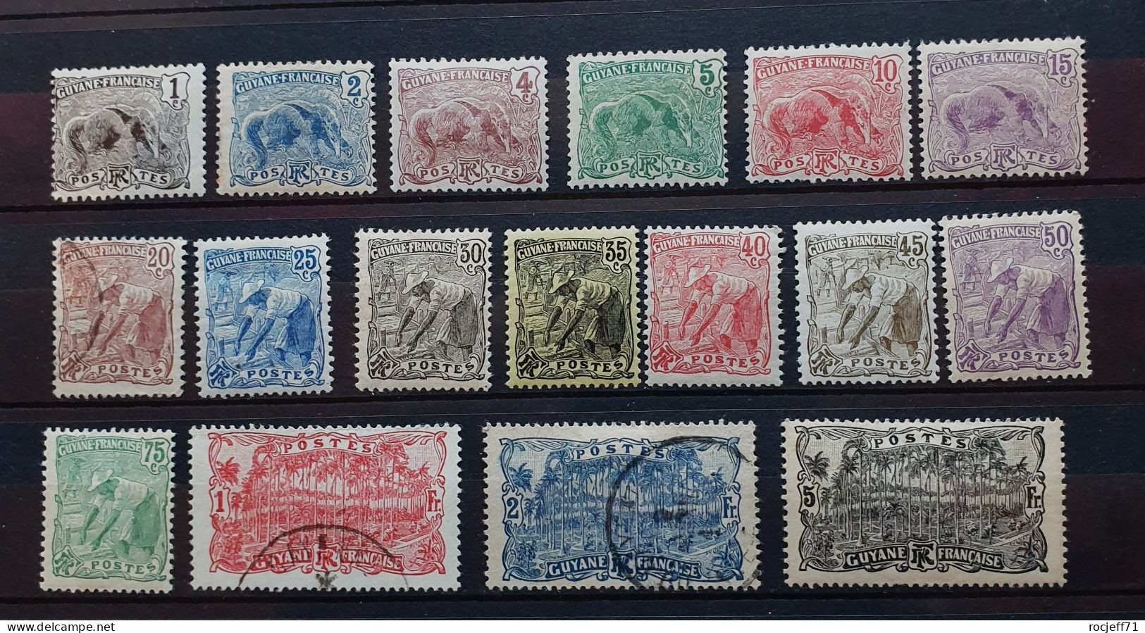 03 - 24 - Guyane N° 49 à 65 * - MH Et Oblitéré - Série Complète - Used Stamps