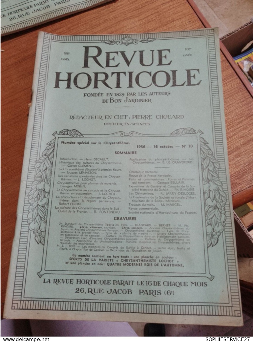 153 // REVUE HORTICOLE 1936 / CHRYSANTHEMES - Garden