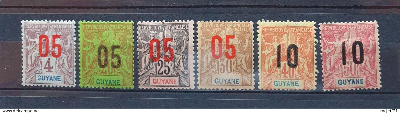 03 - 24 - Guyane N° 67 à 72 * - MH - Neufs