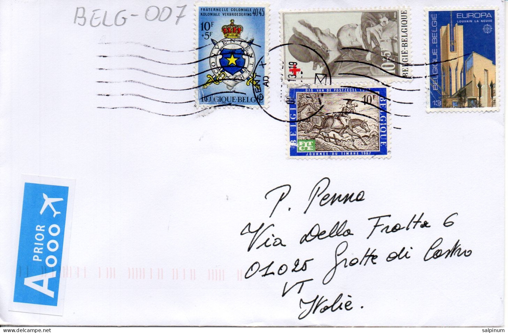 Philatelic Envelope With Stamps Sent From BELGIUM To ITALY - Storia Postale