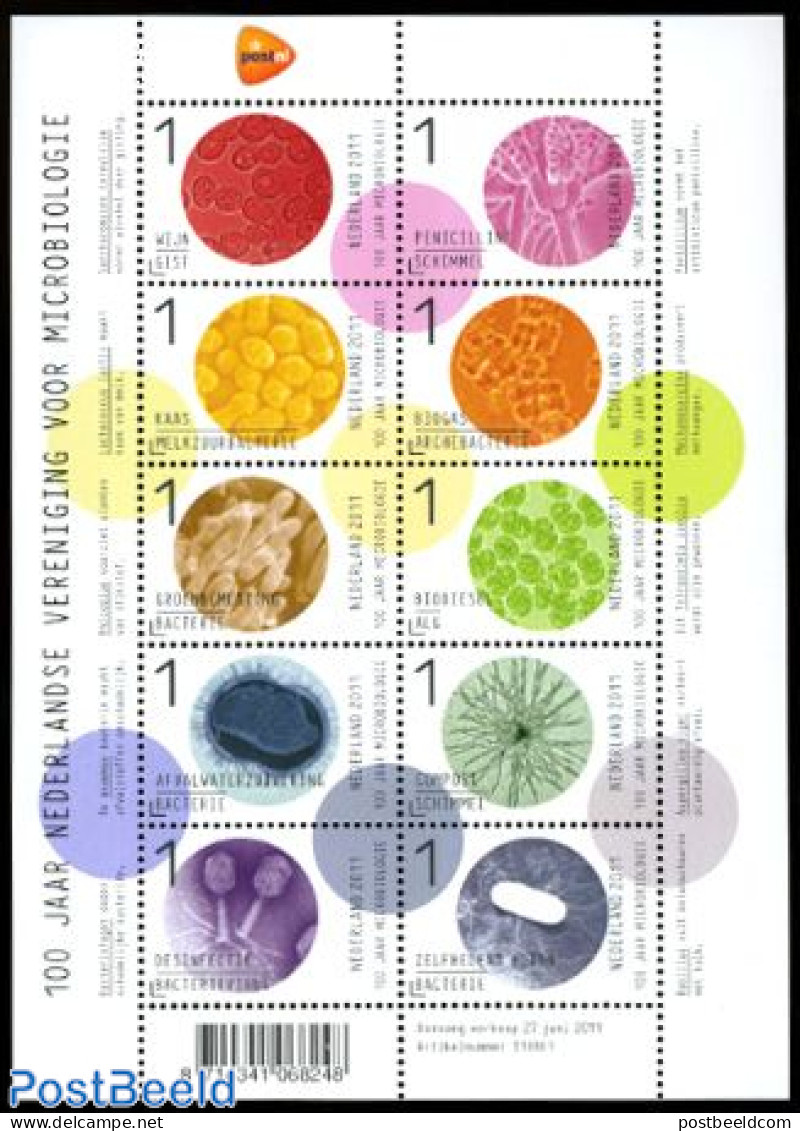 Netherlands 2011 Association For Micro Biology 10v M/s, Mint NH, Nature - Animals (others & Mixed) - Unused Stamps