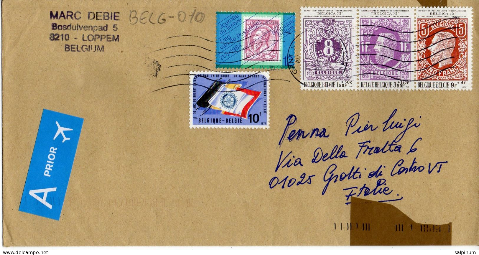 Philatelic Envelope With Stamps Sent From BELGIUM To ITALY - Lettres & Documents