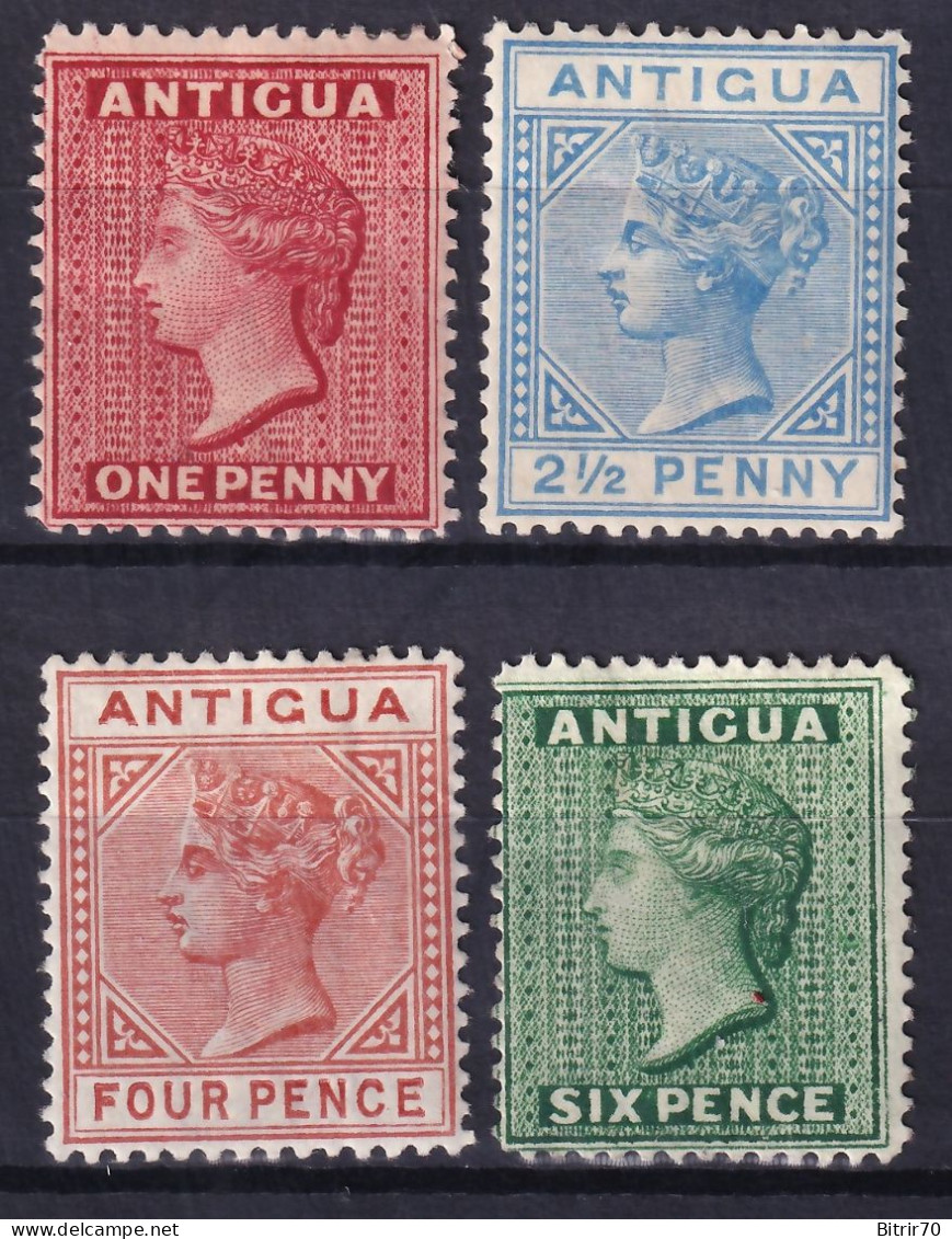 Antigua. 1884-88 Y&T. 14, 15, 16, 17, MH. - 1858-1960 Colonia Britannica