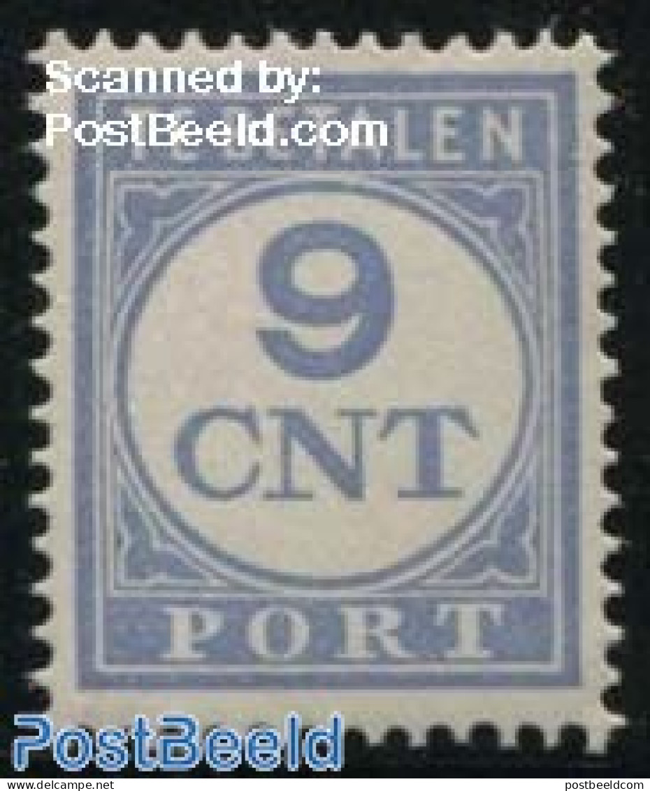 Netherlands 1921 9c, Perf. 12.5, Stamp Out Of Set, Mint NH - Strafportzegels