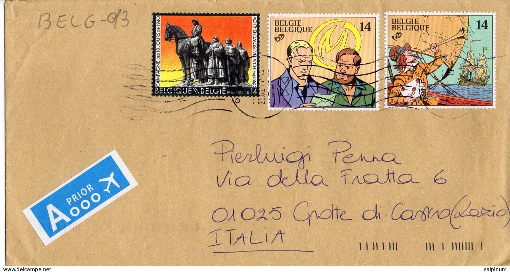 Philatelic Envelope With Stamps Sent From BELGIUM To ITALY - Lettres & Documents