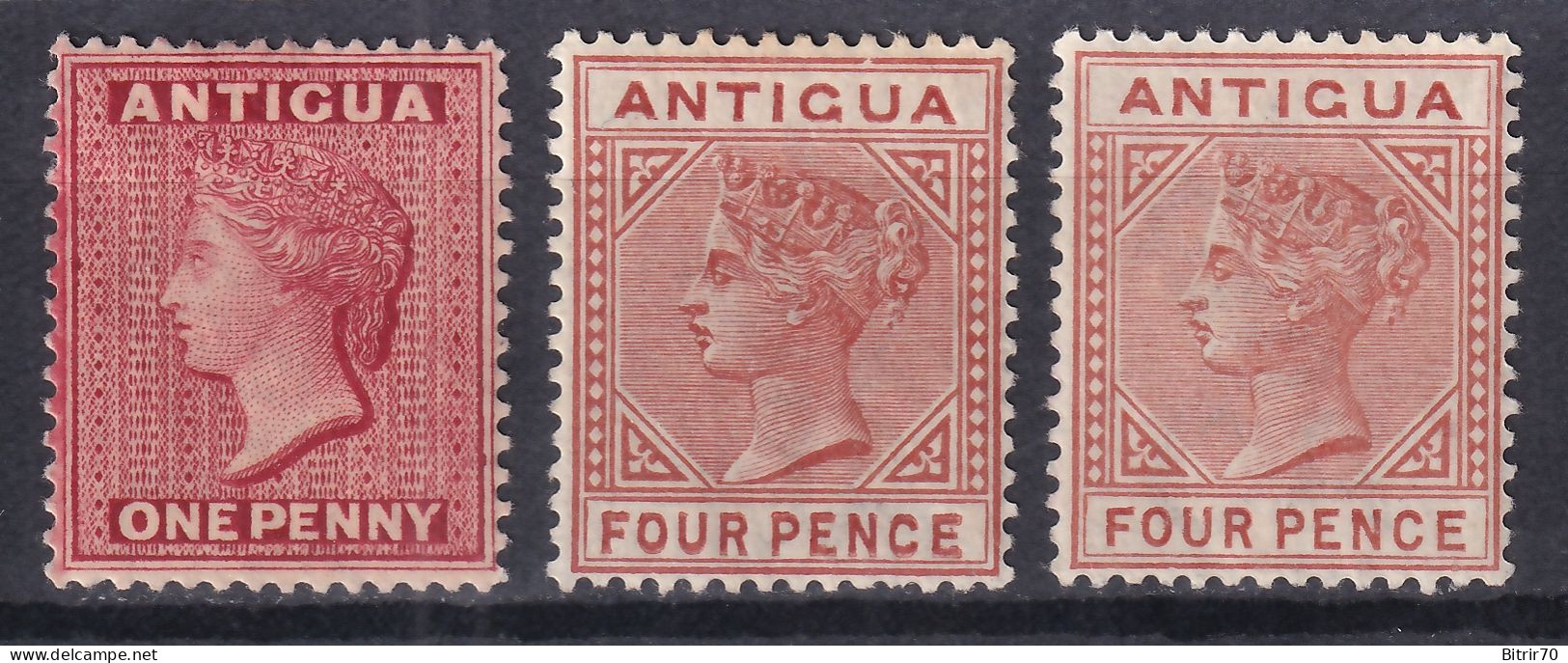 Antigua. 1884-88 Y&T. 14, 16, MH. - 1858-1960 Kronenkolonie