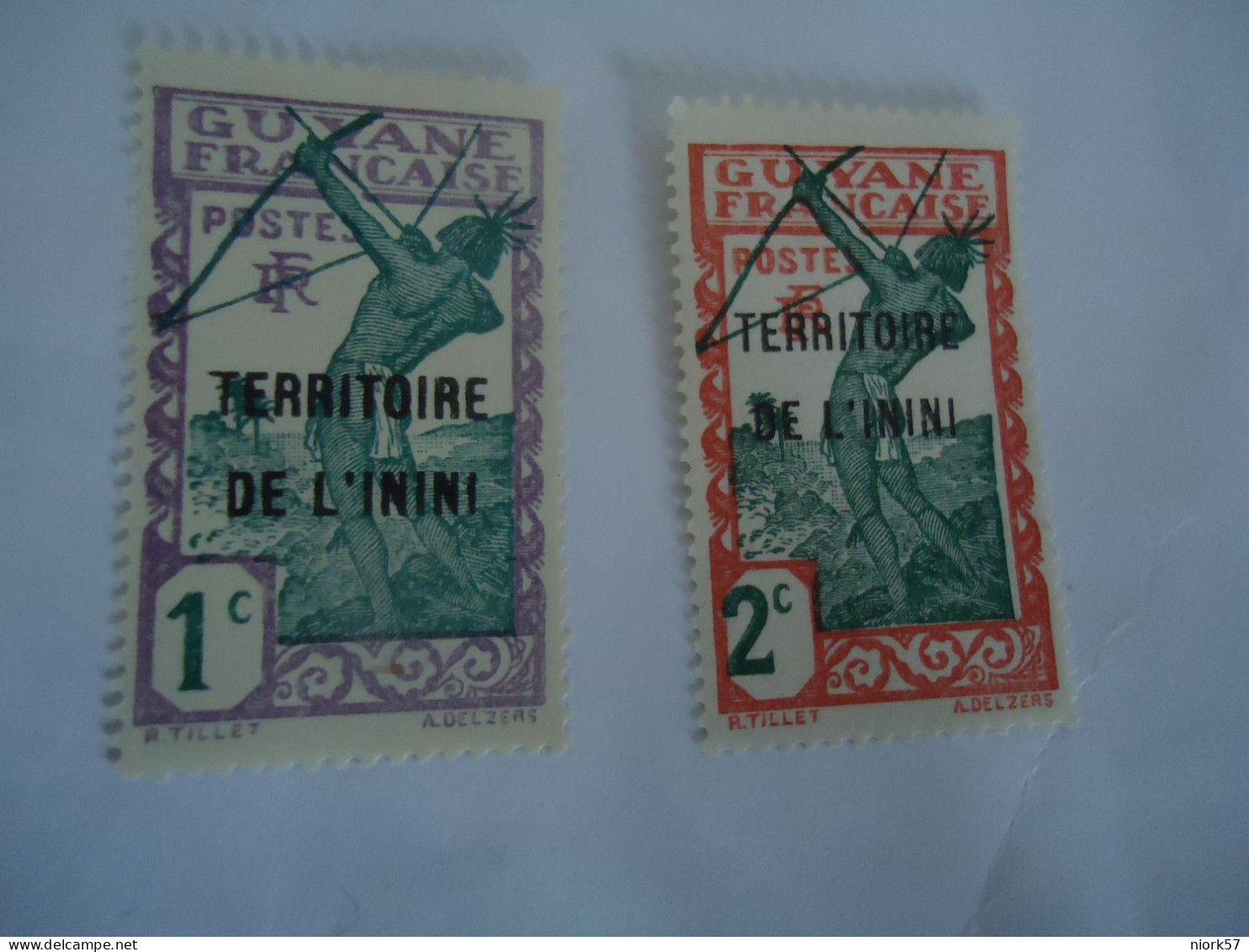 ININI   FRANCE MLN 2  STAMPS OVERPINT GUYANE - Ongebruikt