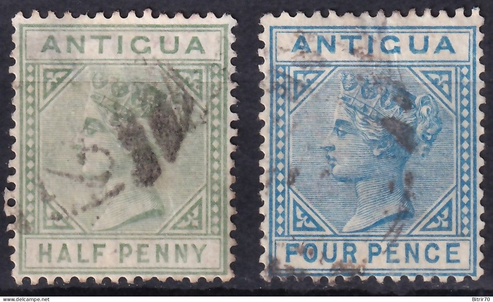 Antigua. 1882 Y&T. 10, 12, - 1858-1960 Colonia Británica