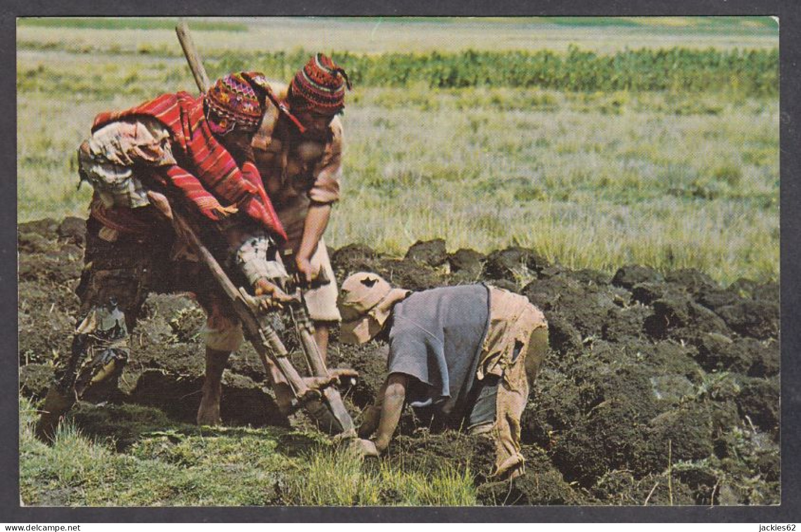 127737/ Region Of Cuzco, Chaquitaclla, Paesants Tilling The Soil As In The Inca Times - Perú