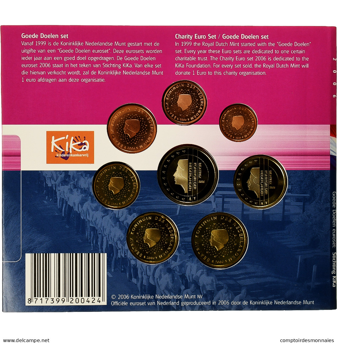 Pays-Bas, Coffret 1c. à 2€, 2006, Utrecht, BU, FDC - Pays-Bas