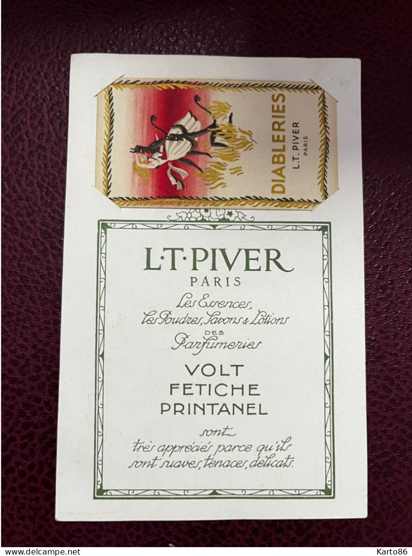 L.T. PIVER Paris * Carte Parfumée Ancienne DIABLERIES + Doc Publicitaire Ancien * Mode Parfum Piver - Mode