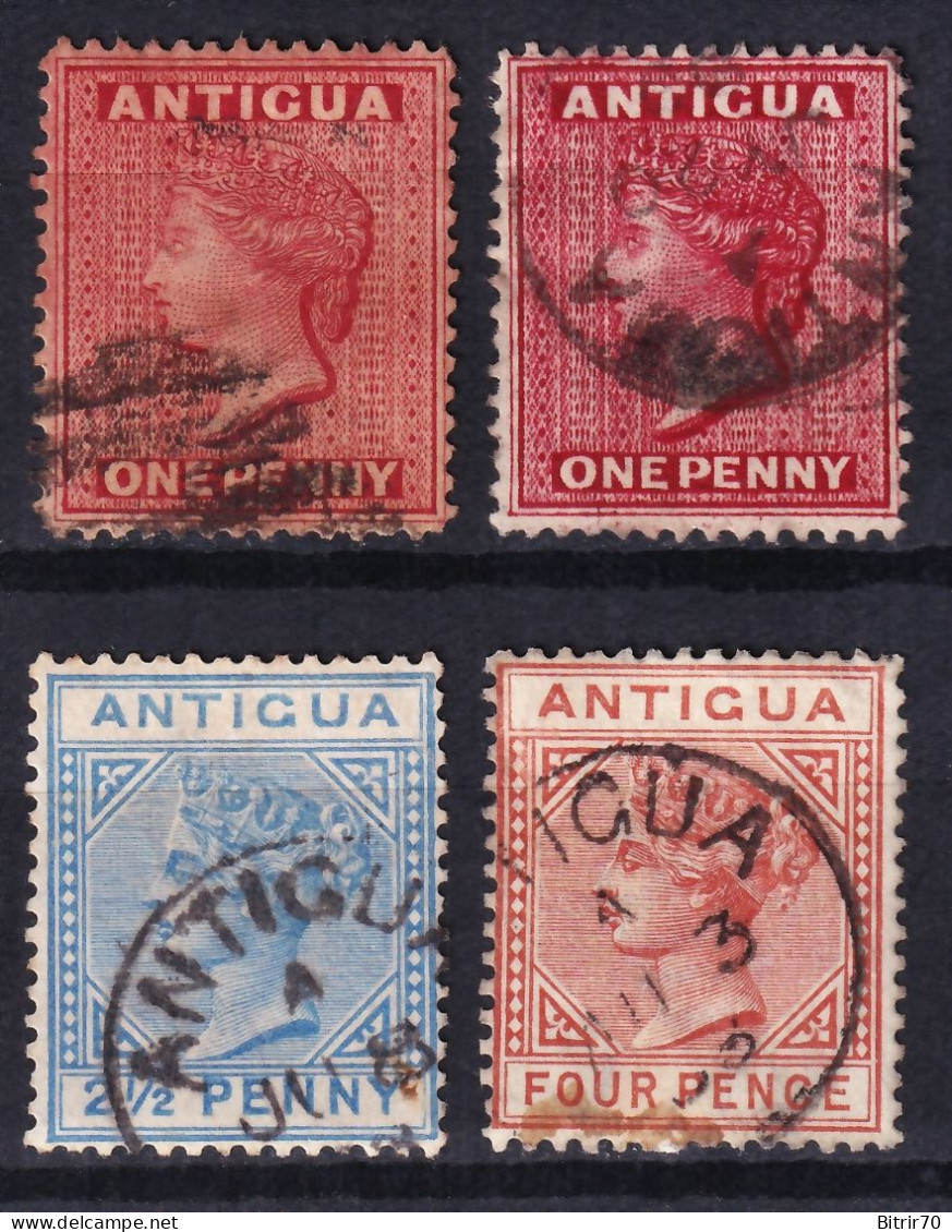 Antigua. 1884-88  Y&T. 14, 15, 16, - 1858-1960 Kronenkolonie