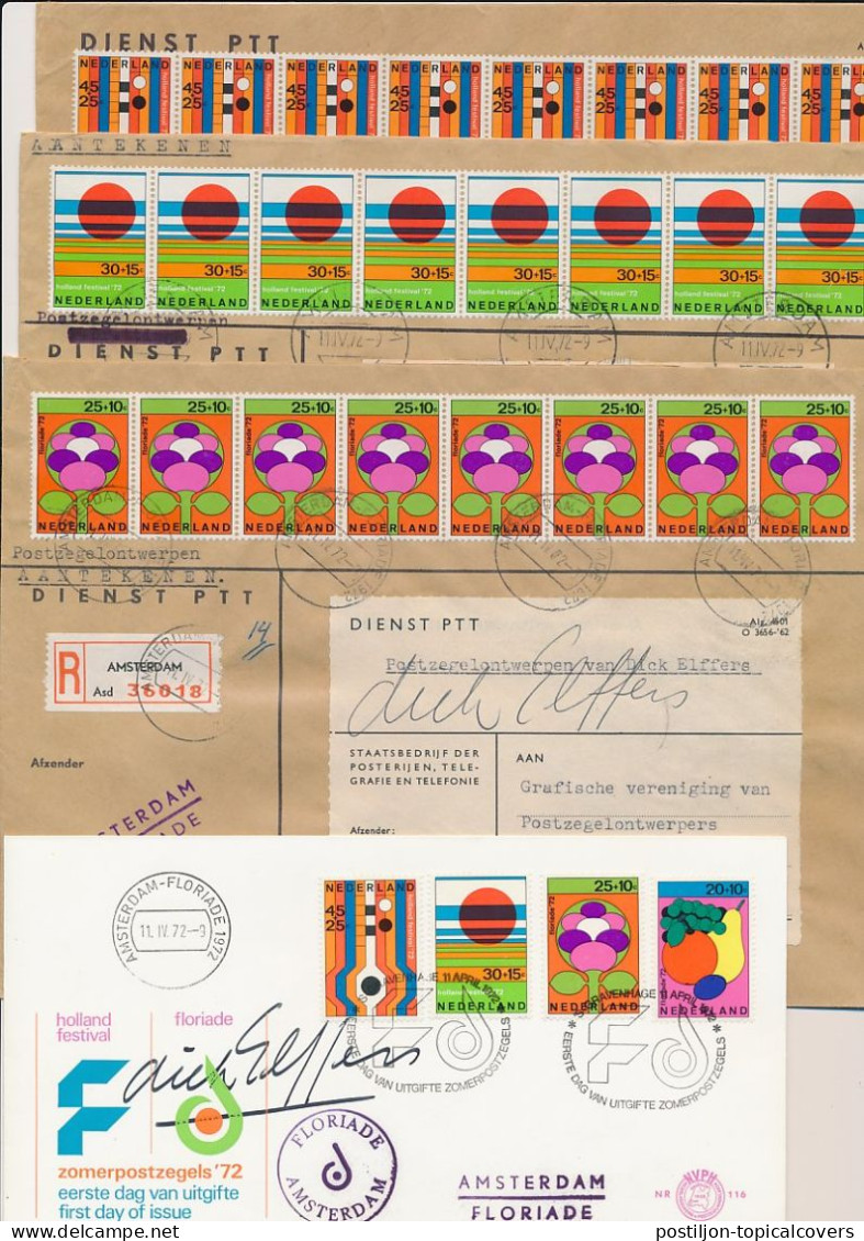 Em. Zomer / Floriade 1972 - Dienst PTT / Handtekenig Ontwerper / FDC / 1e Dag - Briefe U. Dokumente