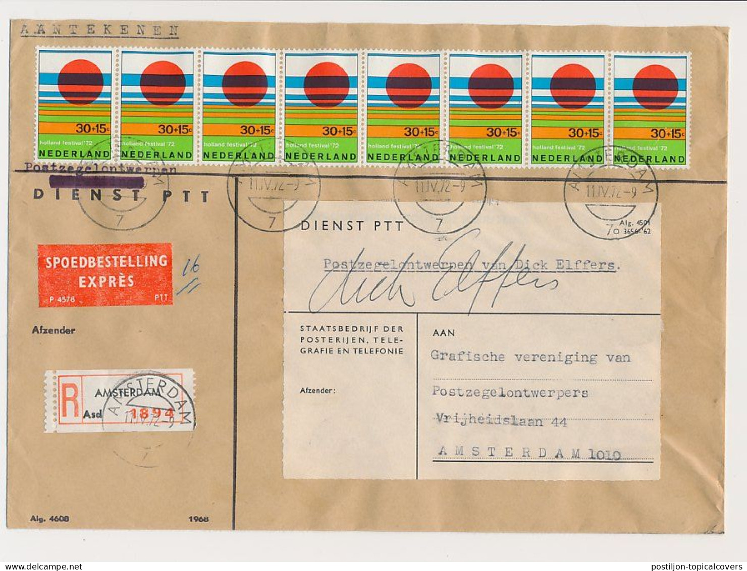 Em. Zomer / Floriade 1972 - Dienst PTT / Handtekenig Ontwerper / FDC / 1e Dag - Lettres & Documents