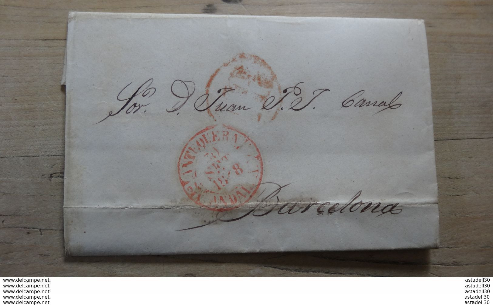 Lettre De ANTEQUERA A BARCELONA1848 .......... E-1f - ...-1850 Voorfilatelie