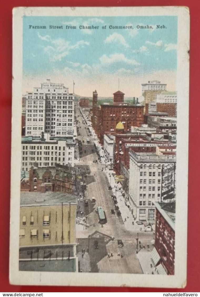Carte Postale Diffusée 1919 - United States - Farman Street From Chamber Of Commerce, Omaha, NEB - Omaha