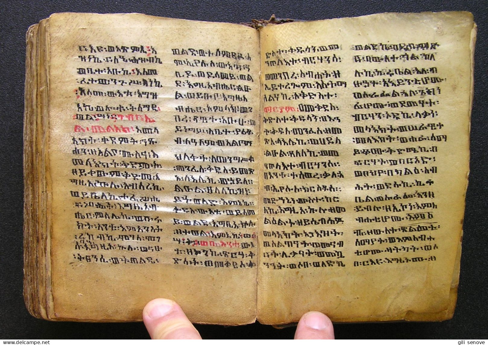 Antique Coptic Ge'ez Handwritten Bible With 3 Icons / Ethiopia - Manuscripts