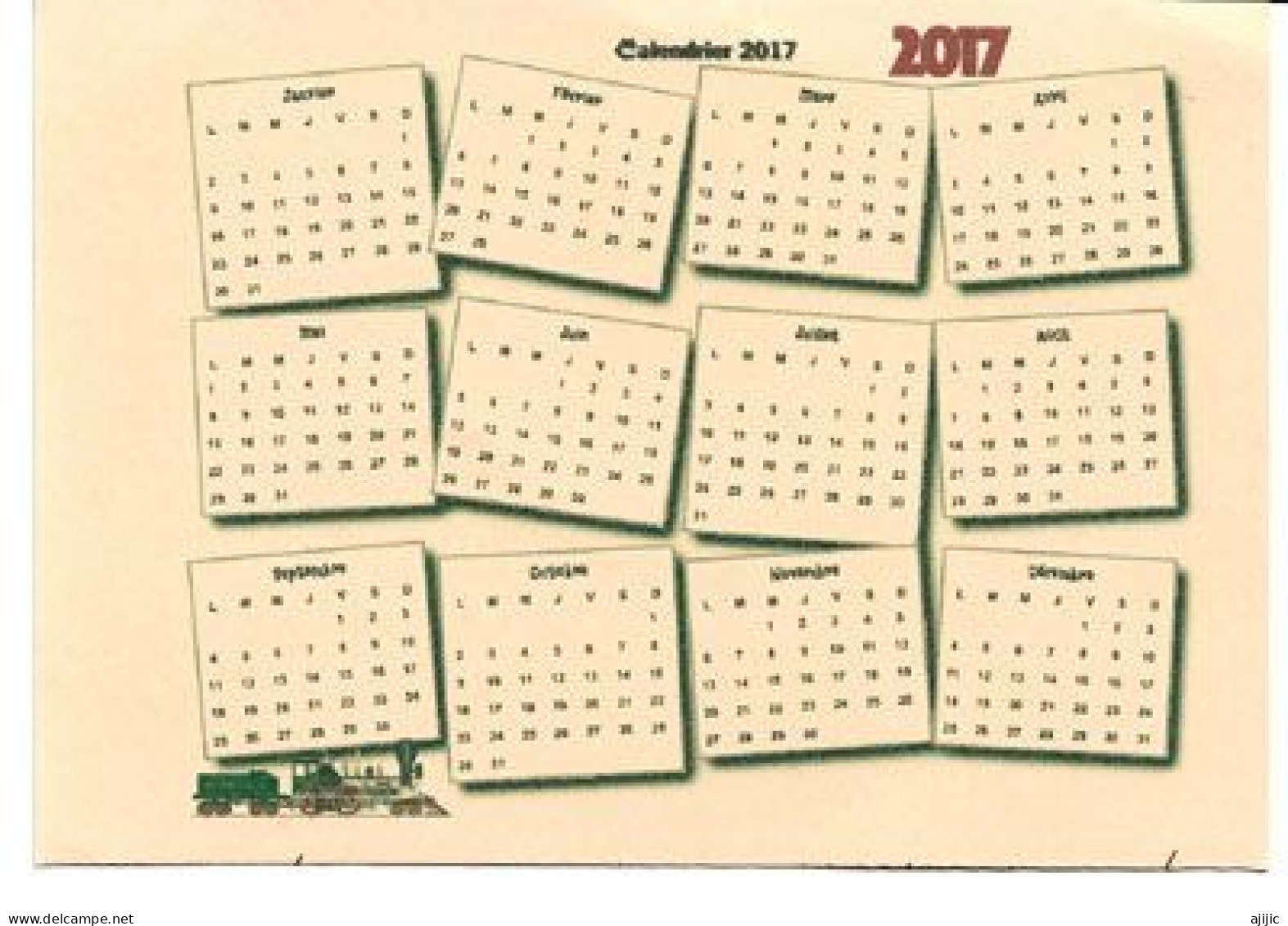 FRANCE CALENDRIER 2017 (carte Postale) - Postal Services