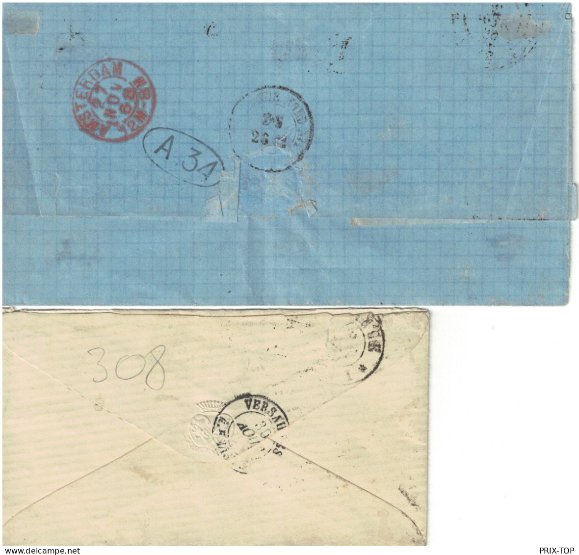 TP 18-19 S/Feuille Explicative LSC  Obl BXL (Luxembourg) 26/11/68-29/08/70 > Amsterdam & Versailles - Punktstempel