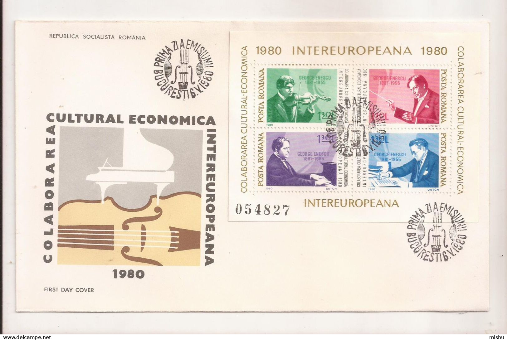 P6 Plic FDC ROMANIA - Prima Zi A Emisiunii - Colaborarea Intereuropeana 1980, Format Mare - First Day Cover - FDC