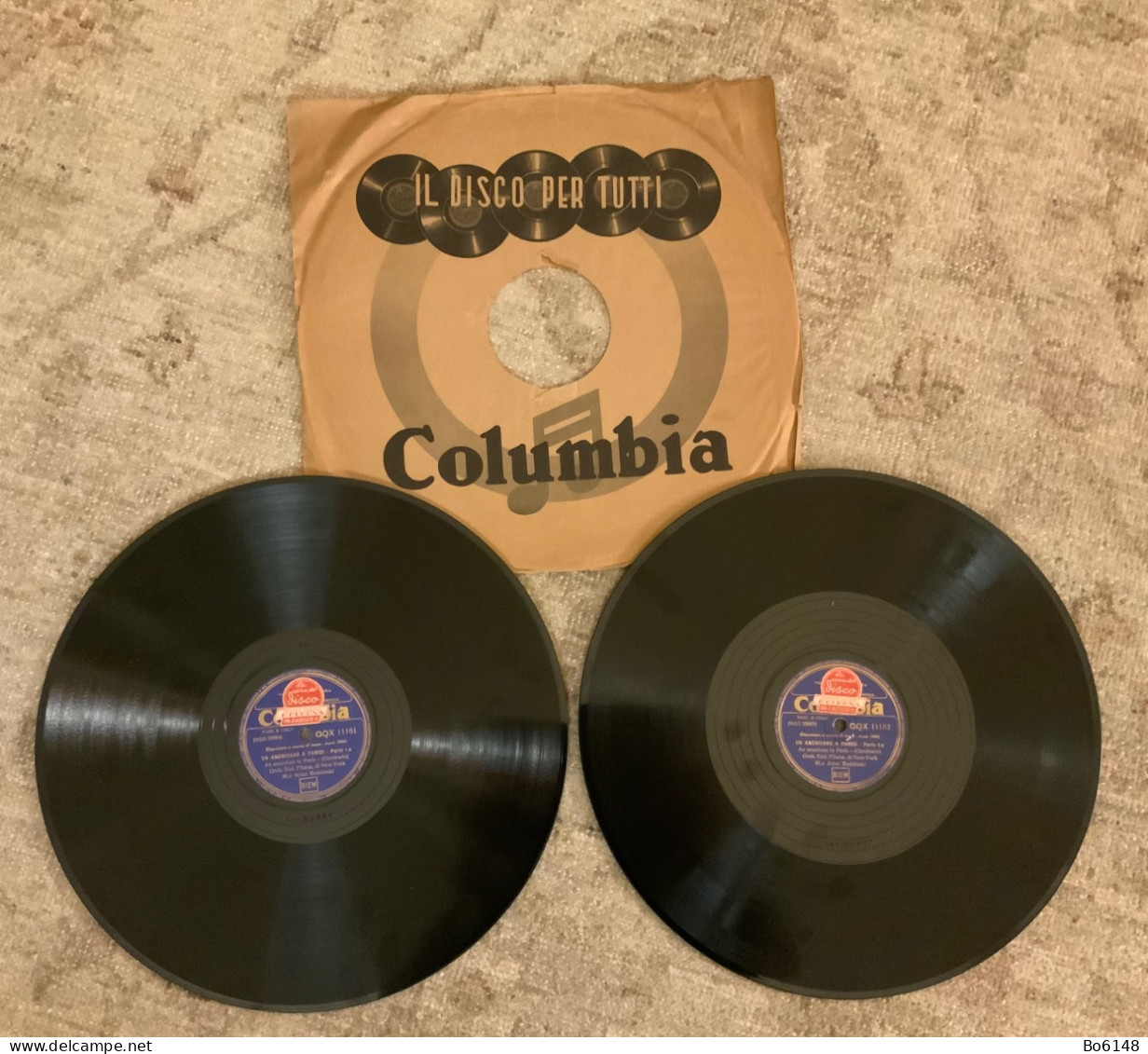 2 Dischi 78 Giri : GERSHWIN , UN AMERICANO A PARIGI , Ed. Columbia GQX 11162 - Formats Spéciaux