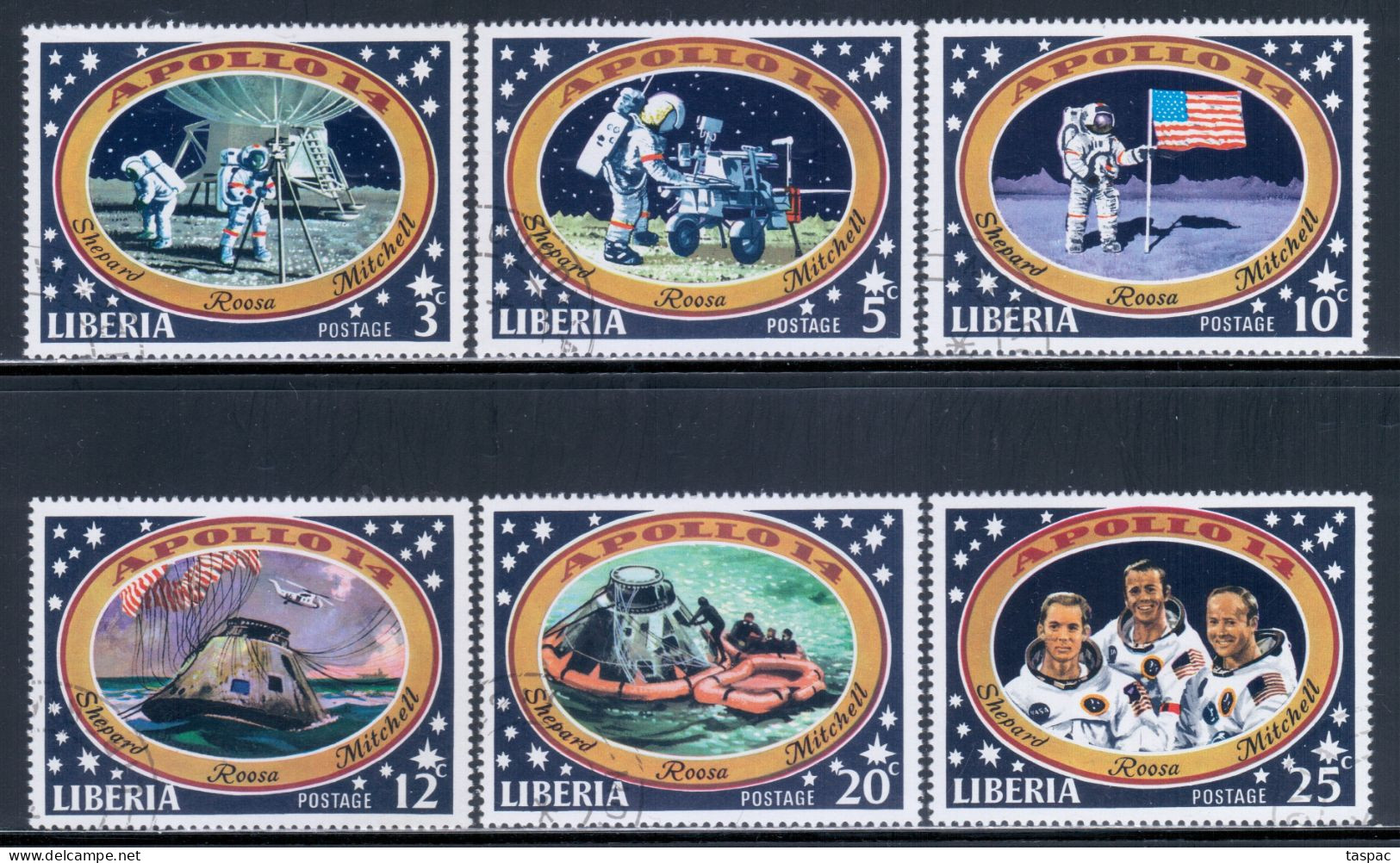 Liberia 1971 Mi# 777-782 Used - Apollo 14 Moon Landing / Space - Liberia