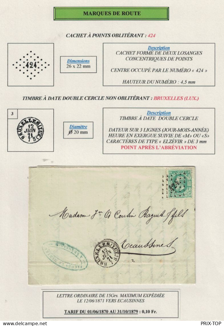 TP 30 S/Feuille Explicative LAC  Obl BXL (Luxembourg) 12/6/71 > Ecaussines C. D'arrivée - Postmarks - Points