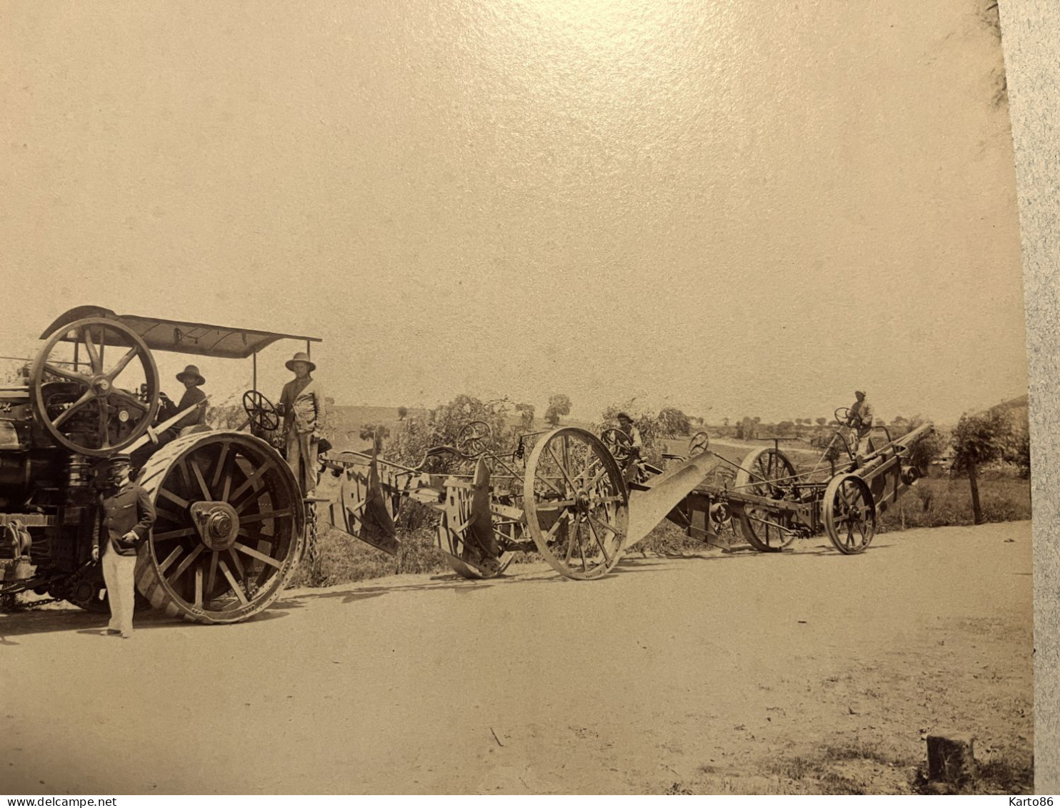 Locomobile * Photo Ancienne * Tracteur Tractor Machine Agricole * Labourage Vapeur Normand Fosse Bérard Castiglione - Traktoren