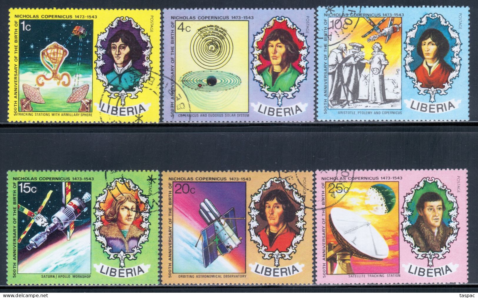 Liberia 1973 Mi# 896-901 A Used - Nicolaus Copernicus, Polish Astronomer / Space - Liberia