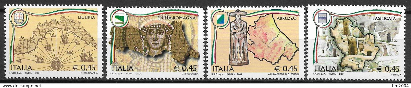 2004 Italien  Mi. 2986-9**MNH     Regionen Italiens - 2001-10: Mint/hinged