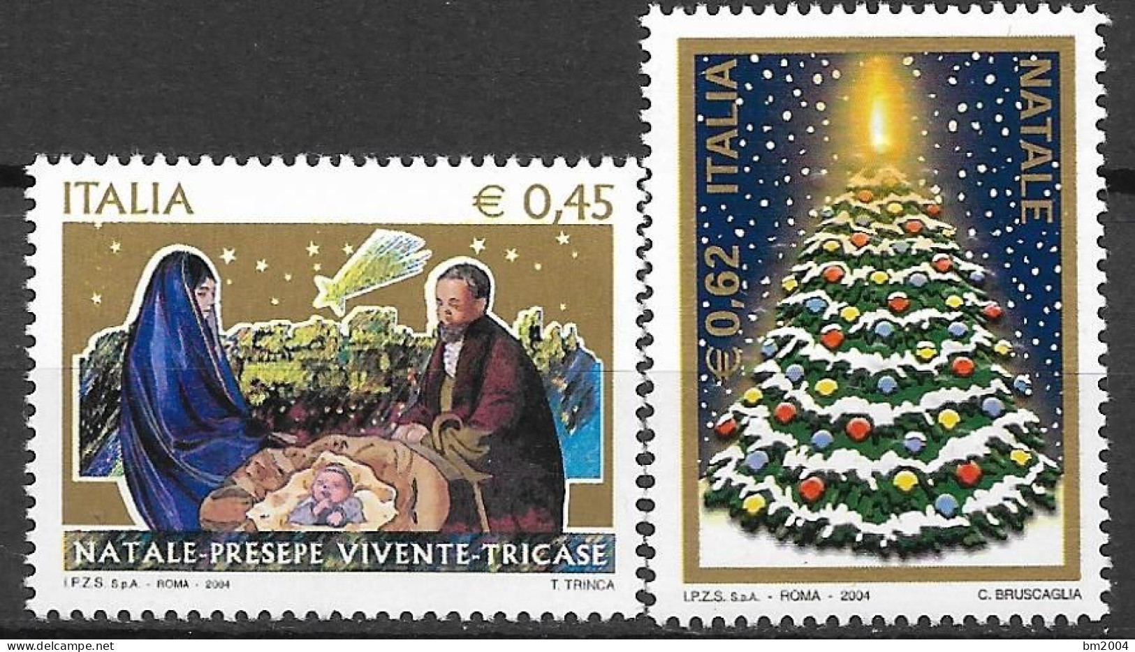 2004 Italien  Mi.3001-2**MNH    Weihnachten - 2001-10:  Nuevos