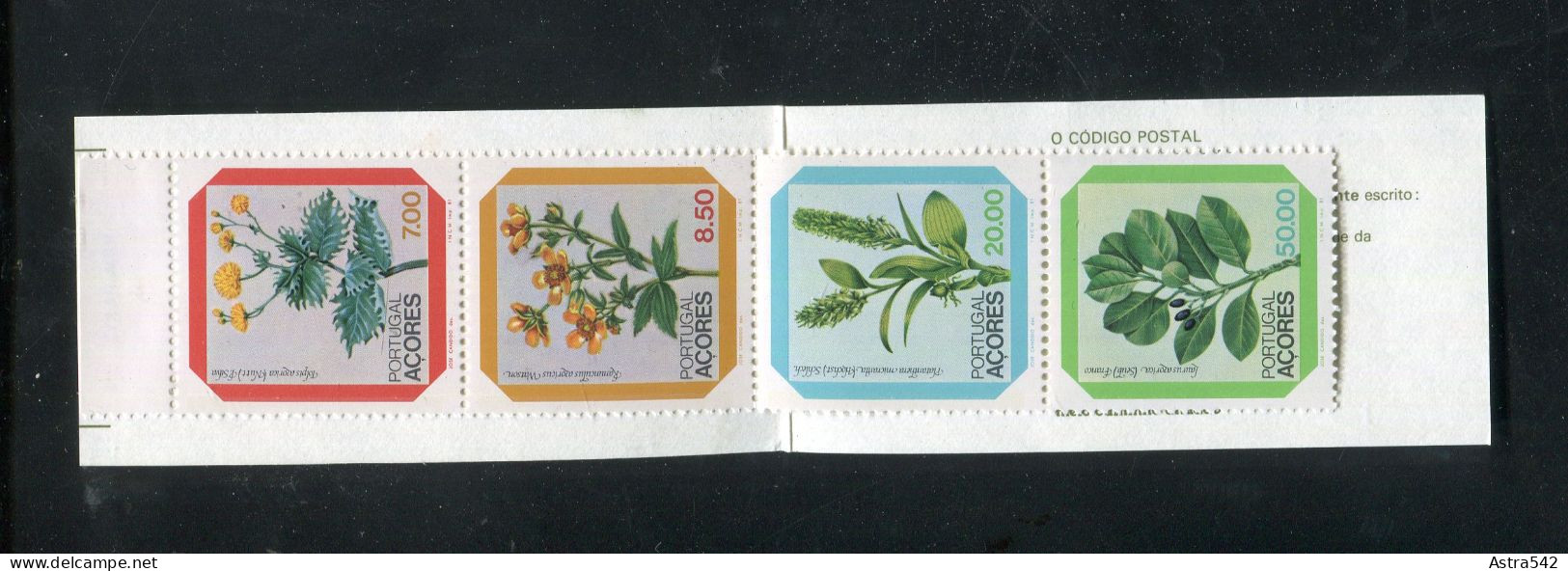 "PORTUGAL-AZOREN" 1981, Markenheftchen Mi. MH 1 "Blumen" ** (A0105) - Azores