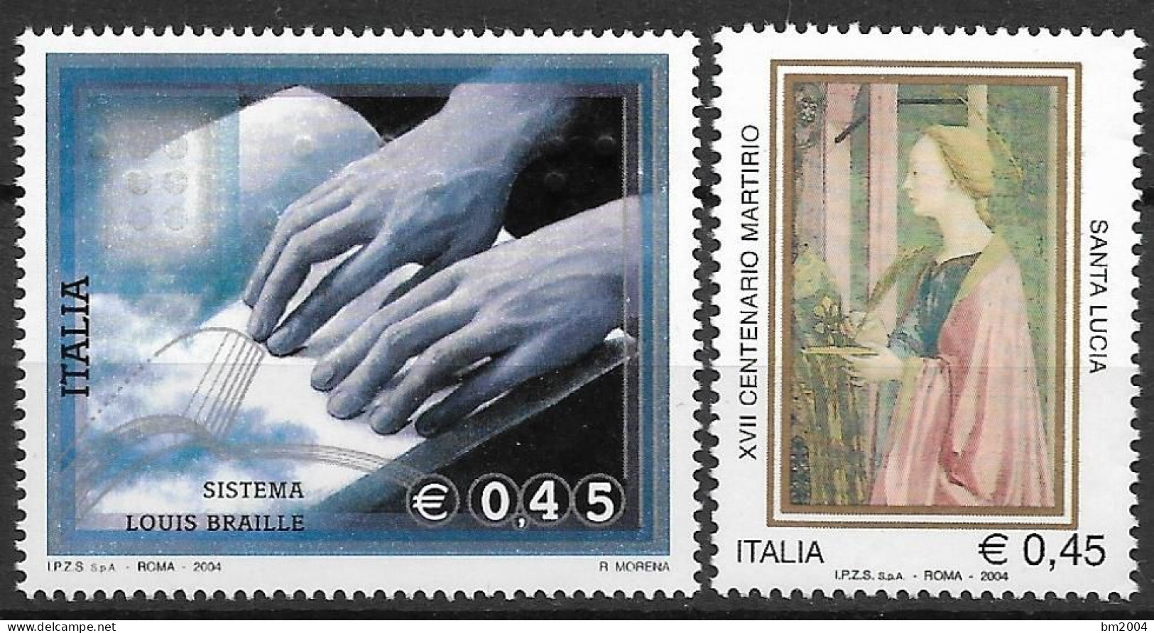 2004 Italien  Mi.3003-4**MNH  Braille-Blindenschrift; 1700. Jahrestag Des Martyriums Der Hl. Lucia - 2001-10: Mint/hinged